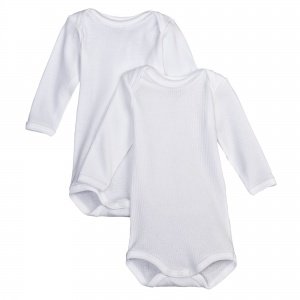Body langarm Doppelpack weiss