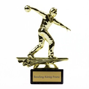 Bowlerstatue mit Gravur
