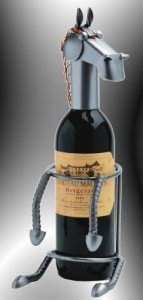 Boystoys HK Design Weinflaschenhalter Pferd - Metall Art Weinflaschen-Deko & Pferdegeschenke - Origi
