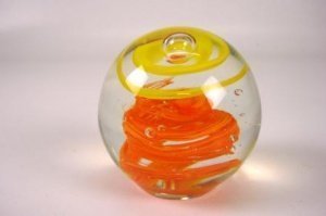 Briefbeschwerer 8 cm gelb orange