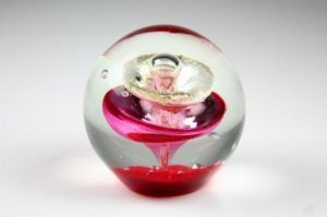 Briefbeschwerer rot Ø8cm