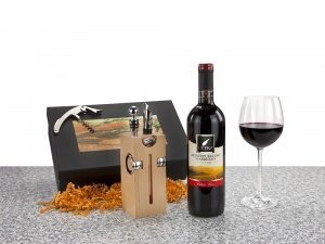 Buche-Block mit Wein