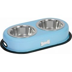 Buckingham Retro Hundenapf 2fach Blau