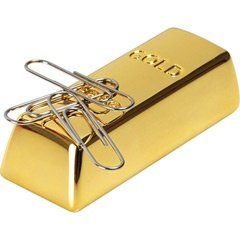 Büroklammernhalter Goldbarren