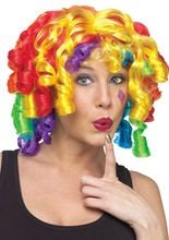 Bunte Schillerlocken-Perücke Clown