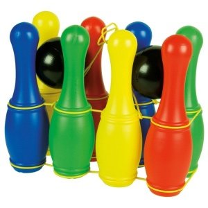 Buntes Kinder Bowling Set 8+2 mit Pins u