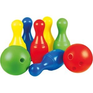 Buntes Maxi Kinder Bowling Set 6+2 mit P