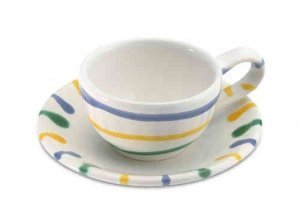 Buntgeflammt, Mokkatasse mit Unterteller