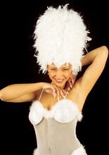 Burlesque Federhut weiß