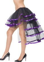 Burlesque Tutu mit Schleppe schwarz-lila