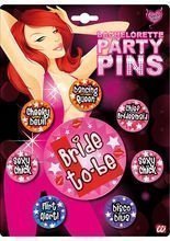 Button-Set Junggesellinnen-Abschied pink