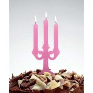 Candelabra Geburtstagskerze pink