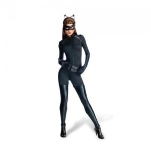 Catwoman The Dark Knight Rises Damen Kostüm Overall Augenmasken Set Lackstiefel - S