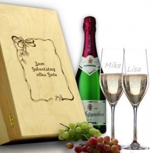 Champagner Geschenkset in Holzkiste