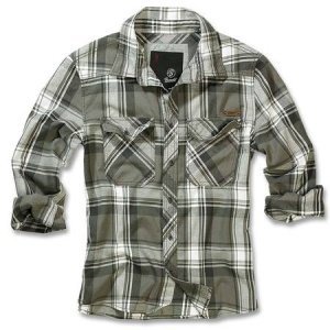 Check Shirt Flanell Hemd oliv