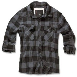Check Shirt Flanell Hemd schwarz / grau