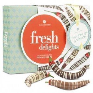 Chilis in drei Schokoladensorten