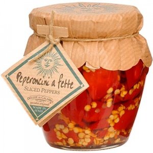 Chilischoten Scheiben Peperoncini a Fett