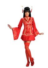 Chinesin Geisha Asien Damenkostüm rot-gold