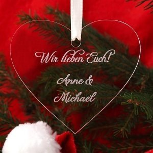 Christbaumanhänger Acrylherz *Wir lieben
