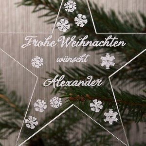 Christbaumanhänger Acrylstern *Frohe Wei