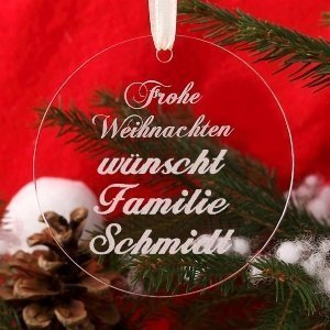 Christbaumanhänger Kugel aus Acryl *Froh