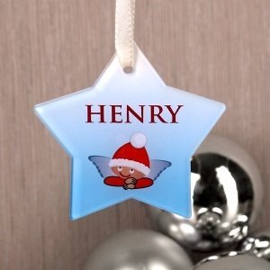 Christbaumanhänger Stern aus Acryl mit E