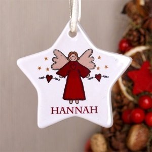 Christbaumanhänger aus Keramik mit Engel