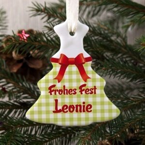 Christbaumanhänger aus Keramik mit Schle