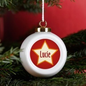 Christbaumkugel aus Keramik mit Stern un