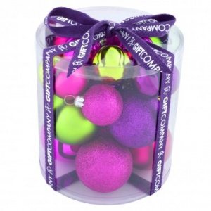 Christbaumkugeln Shanghai pink/grün