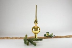 Christbaumspitze 25 cm inkagold glanz