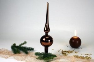 Christbaumspitze 25 cm nougat glanz
