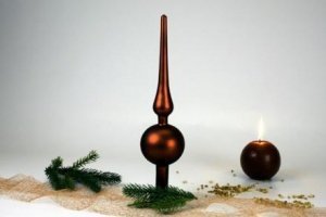Christbaumspitze 25 cm nougat matt