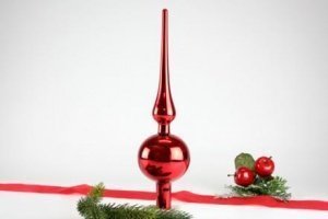 Christbaumspitze 25 cm rot glanz