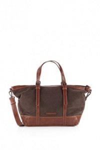 City Bag aus Textil-und Lederoptik