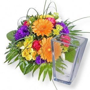 Citylights und Glasvase