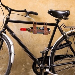 CKB Ltd® Leder Fahrrad Weinflaschenhalter - Carrier Rack Flaschenhalter für Wein auf ein Picknic