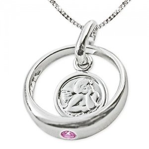 Taufring Engel rund mit Zirkonia