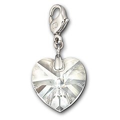 Clear Crystal Large Heart Charm