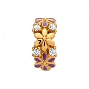 Clip Charm Silber vergoldet "Blumen"