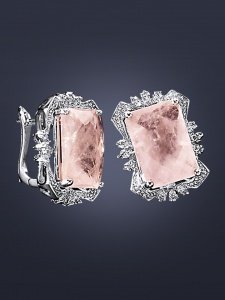 Clipstecker mit Rosaquarz und Zirkonia