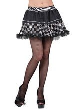 Clown Pailletten-Tutu Karo schwarz-silbe