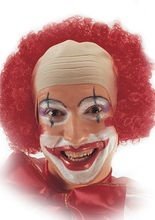 Clown Perücke mit Halbglatze rot