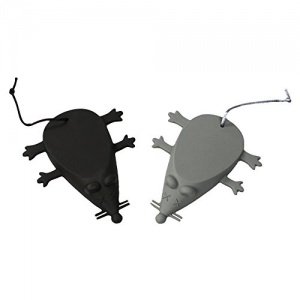 COM-FOUR® 2er Set Maus-Türstopper in schwarz und grau, 12,0 x 9,0 cm aus Silikon (2 Stück grau/sc