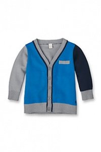 Colourblock Cardigan aus Baumwoll-Mix