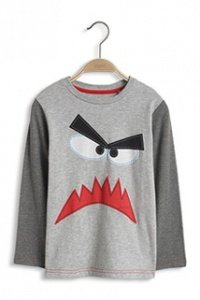 Colourblock T-Shirt mit Monster-Print