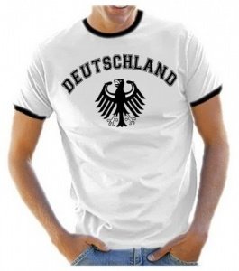 Coole-Fun-T-Shirts Herren T-Shirt Deutschland Adler WM 2014 Ringer, Weiß, XXL, 10880