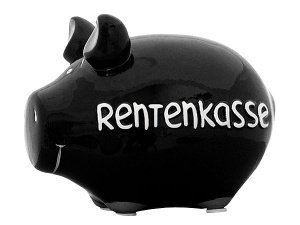 Cooles Keramik - Sparschwein -- Rentenka