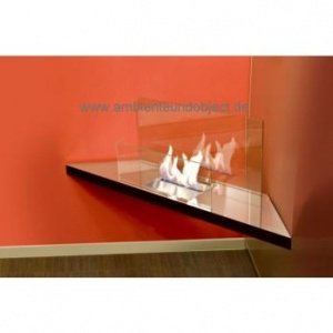 Corner Flame Kamin Edelstahl hochglanzpo